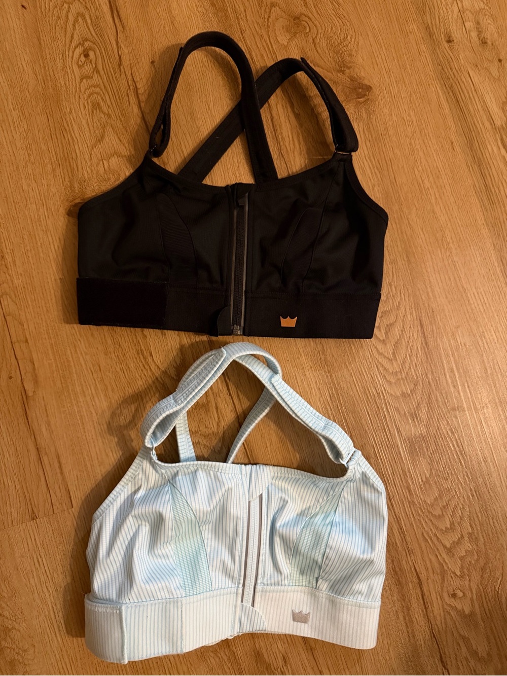 BUNDLE: 2 Shefit Ultimate Sports Bras — Black & Blue Tie-Dye | Size Medium